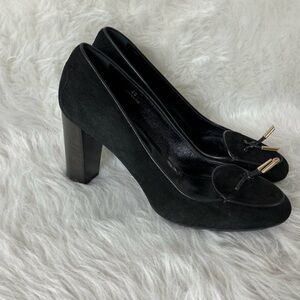 Tod's Black Suede Gold Tassel Heel Pumps Tod's Size 40 US 10